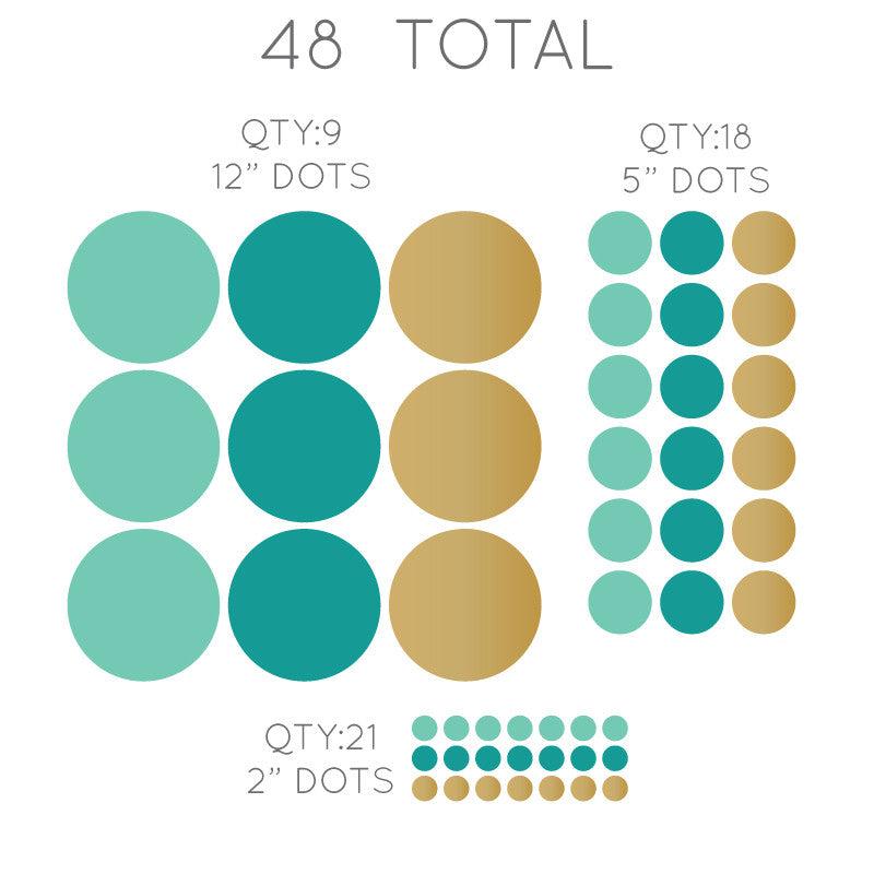 Multi-size Polka Dot Wall Pattern Decal, Three Color - Dana Decals