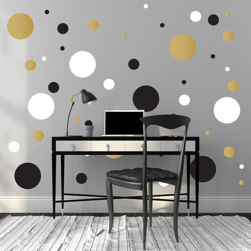 Multi-size Polka Dot Wall Pattern Decal, Three Color - Dana Decals