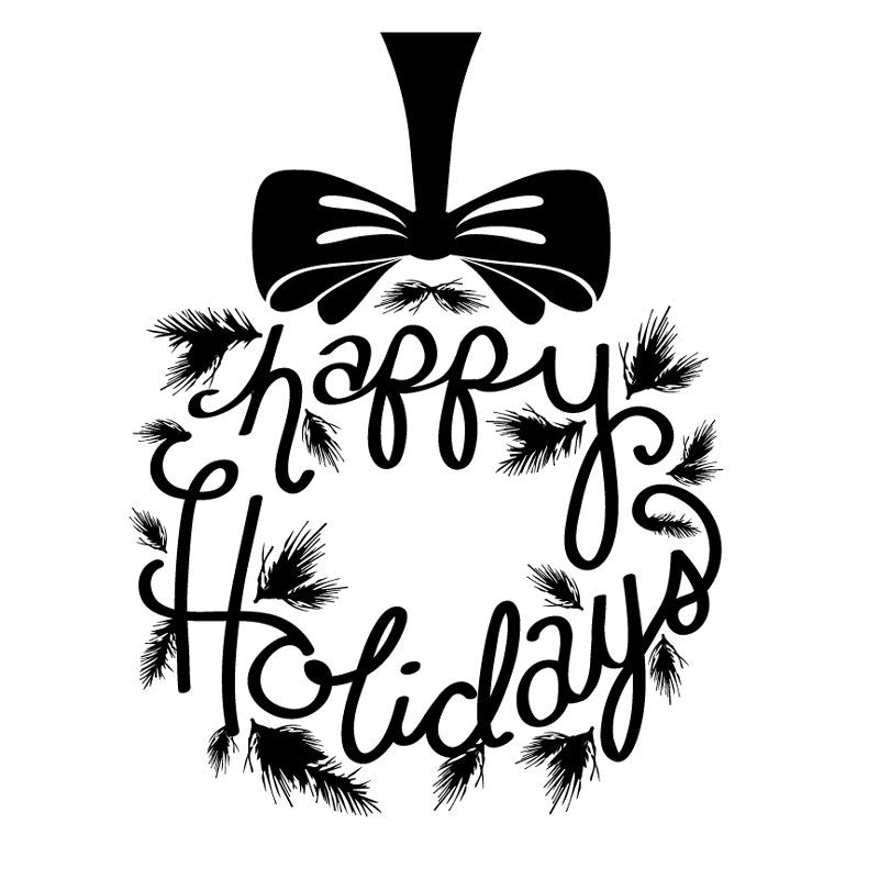 Happy Holidays Wreath Solid - Dana Decals