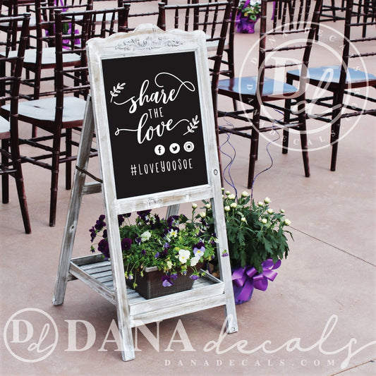 Customized Wedding Hashtag Decal - Dana Decals