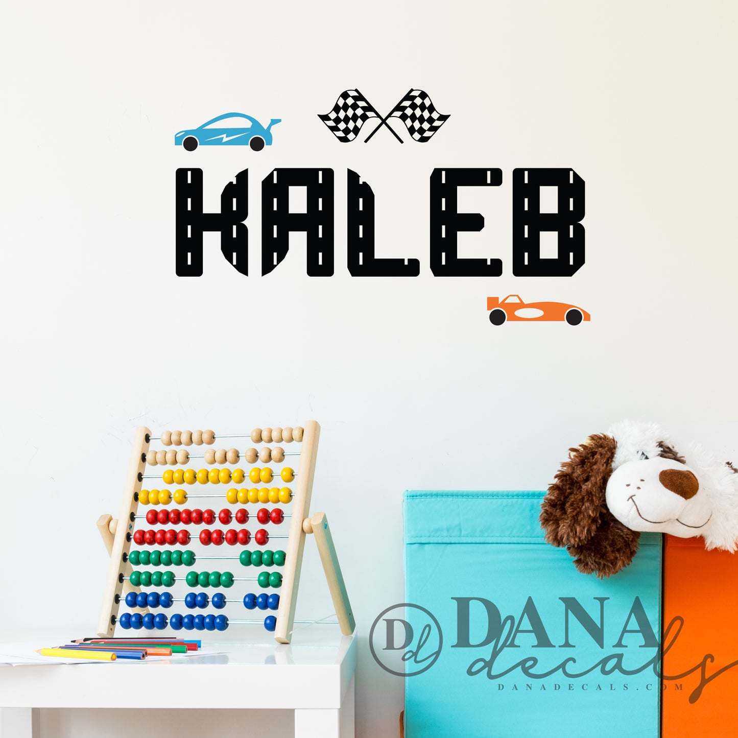 Personalized Race Car Name Decal - Dana Decals