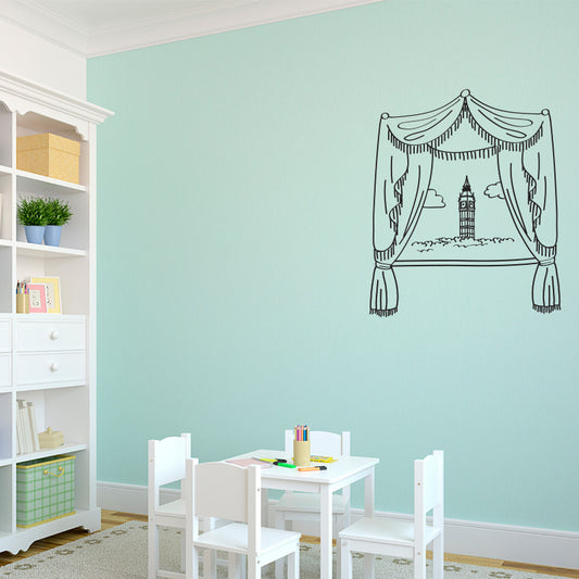 London Window & Big Ben Scene Doodle - Dana Decals