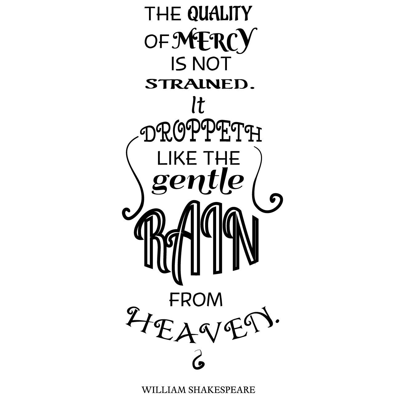 The Quality of Mercy Is Not Strained Quote - Dana Decals