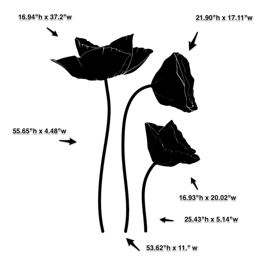 Poppy Flowers, 2 Color - Dana Decals