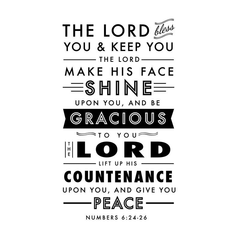 Benediction Verse - Numbers 6:24-26 - Dana Decals
