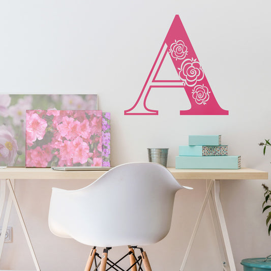 Decorative Rose Initial Letter - Dana Decals