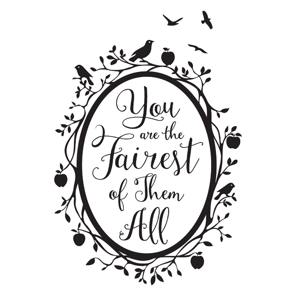 Snow White Fairest of Them All Quote in Woodland Mirror - Dana Decals