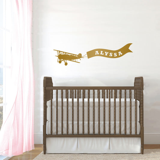Personalized Airplane with Banner - Dana Decals