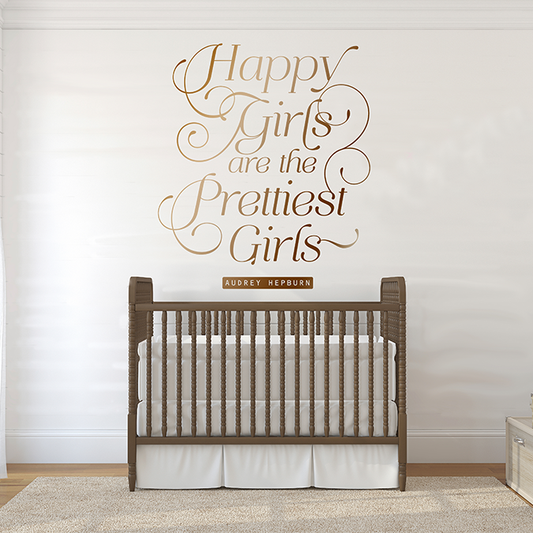 Audrey Hepburn Happy Girls Quote - Dana Decals