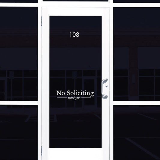 No Soliciting Thank You Door Sign - Dana Decals