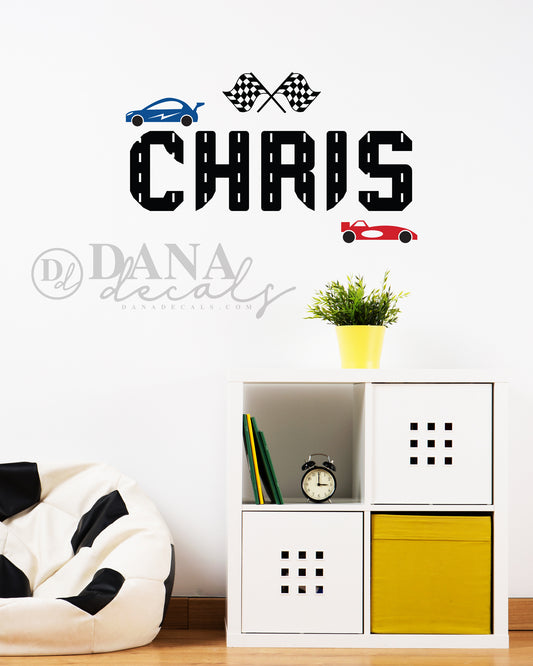 Personalized Race Car Name Decal - Dana Decals