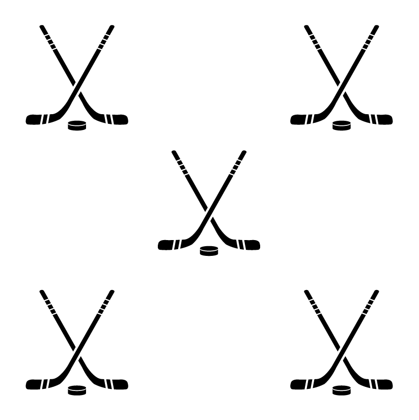 Hockey Sticks & Puck Pattern - Dana Decals