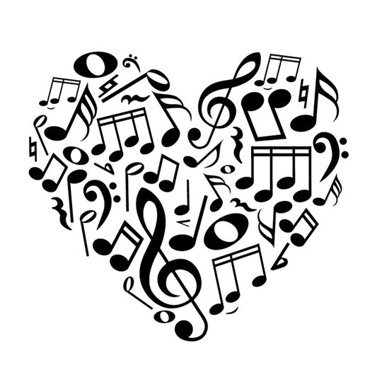 Music Notes Heart - Dana Decals