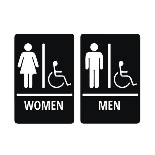 Men and Women Restroom Signs with International Symbol of Accessibility - Dana Decals