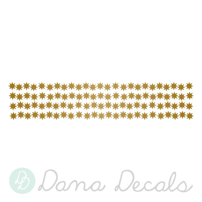 100 Gold 8 Point Stars - Dana Decals