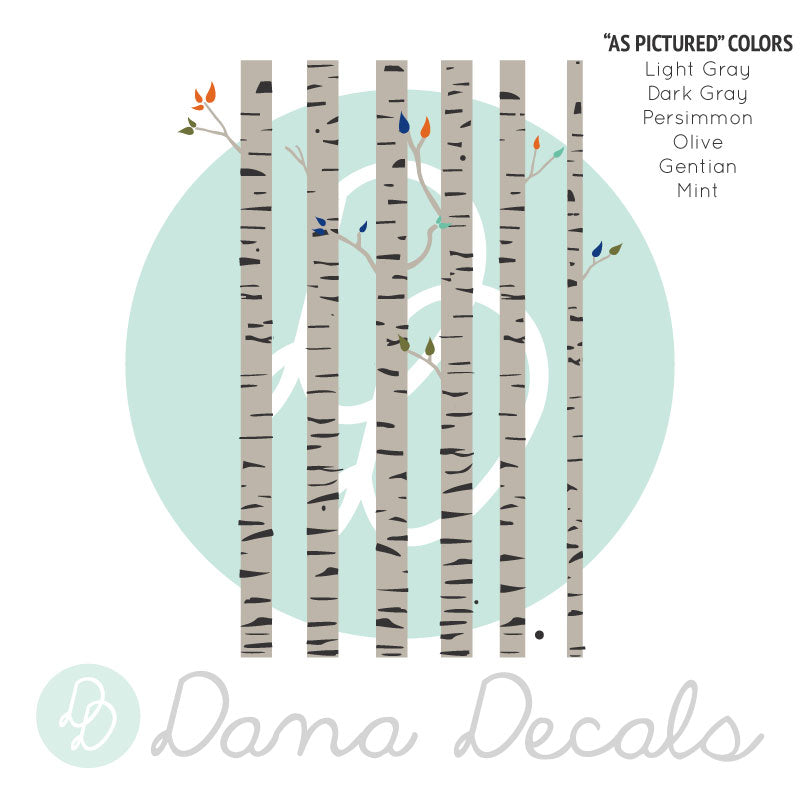 Colorful Birch Trees - Dana Decals