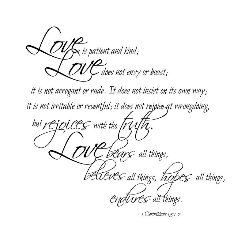 1 Corinthians Love Verse Quote - Dana Decals