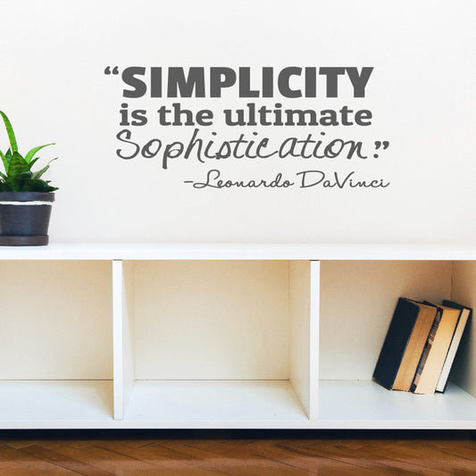 Simplicity Leonardo DaVinci Quote - Dana Decals