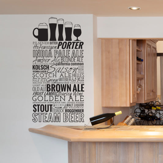 Beer List & Glasses - Dana Decals