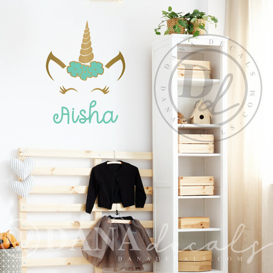 Magical Unicorn Name Decal with Name - Dana Decals