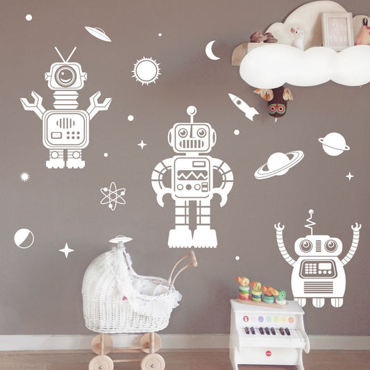 Friendly 1 Color Space Robot Collection - Dana Decals