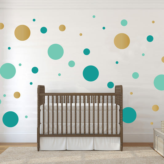 Multi-size Polka Dot Wall Pattern Decal, Three Color - Dana Decals
