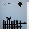 Rooster on Fence Morning Scene - Dana Decals