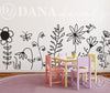 Whimsical Doodled Garden Wall Scene - Dana Decals