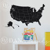 Chalkboard Wall Decal of USA Map - Dana Decals