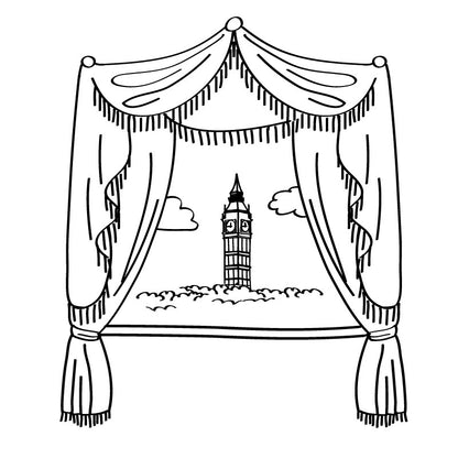 London Window & Big Ben Scene Doodle - Dana Decals