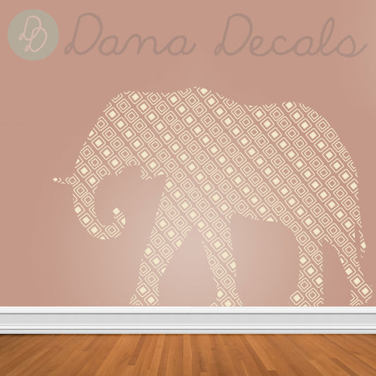 NEW ! Modern Shapes Elephant - LARGE -  Vinyl Wall Decal - Kidsroom - Nursery - Dana Decals