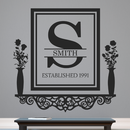 Personalized Victorian Family Established Frame Shelf - Dana Decals