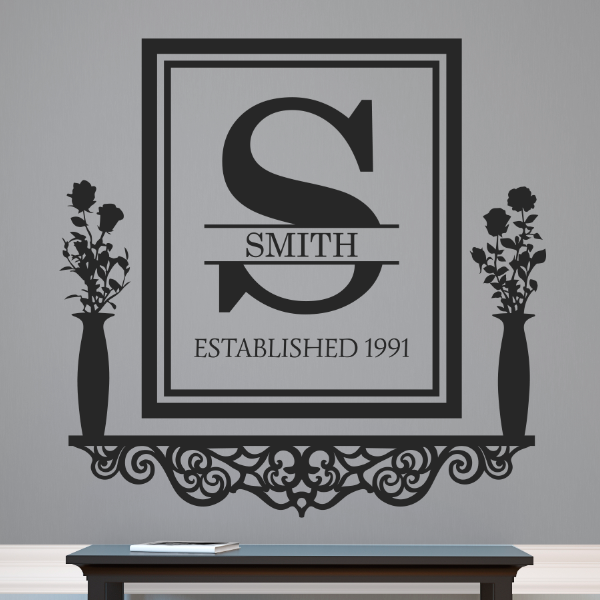 Personalized Victorian Family Established Frame Shelf - Dana Decals