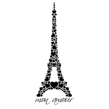 Hearts Mon Amour Eiffel Tower - Dana Decals