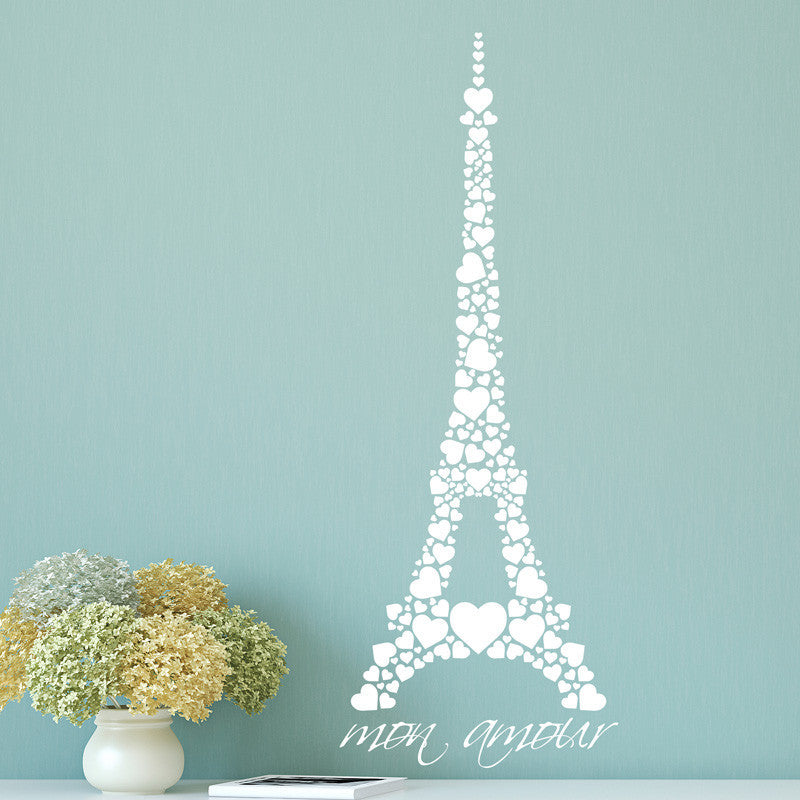 Hearts Mon Amour Eiffel Tower - Dana Decals