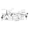 Paris Park Eiffel Tower Doodle Scene - Dana Decals