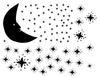 Hand-drawn Moon & Stars Mural - Dana Decals