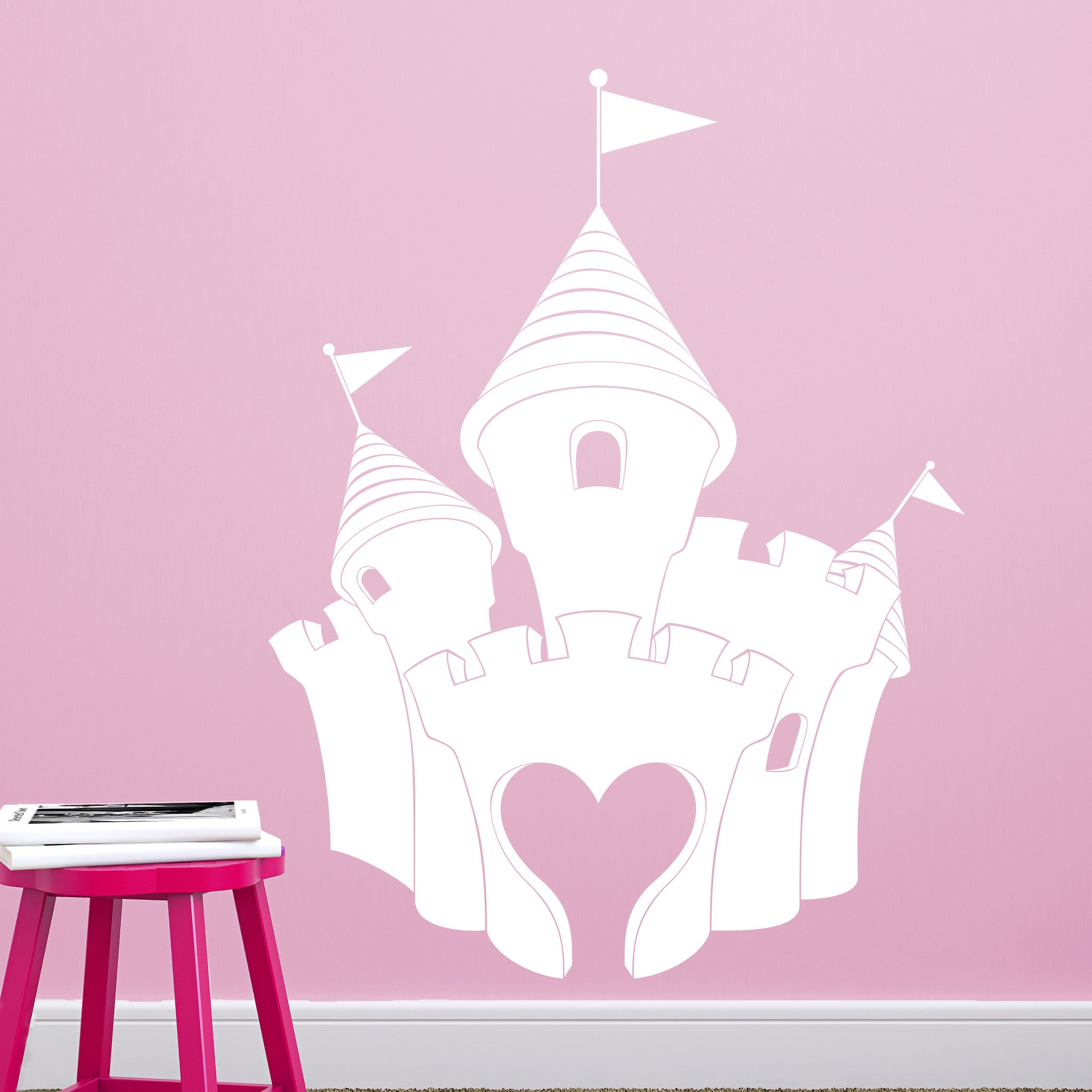 Princess Heart Castle - Vinyl Wall Art Decal for Homes, Offices, Kids ...