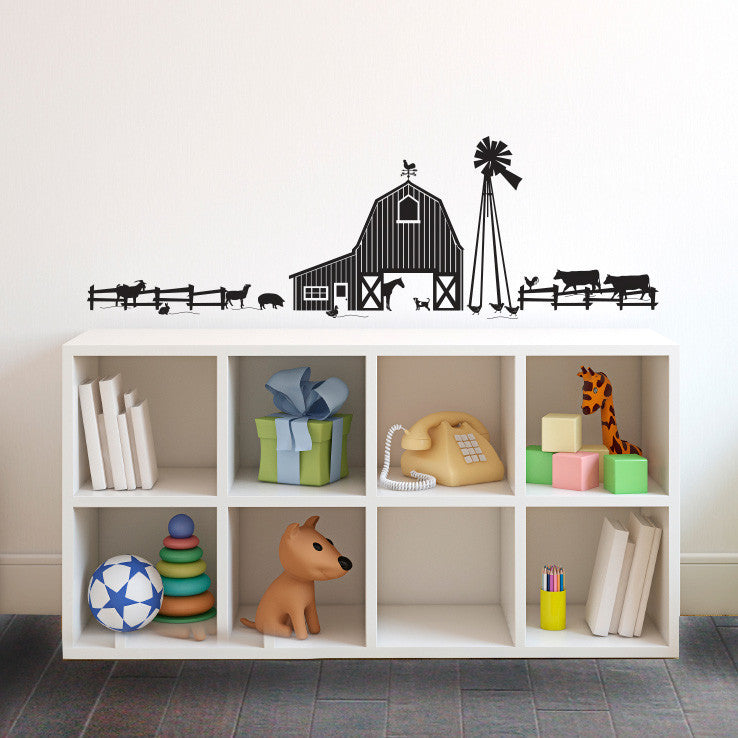 Farm Scene Silhouette - Dana Decals