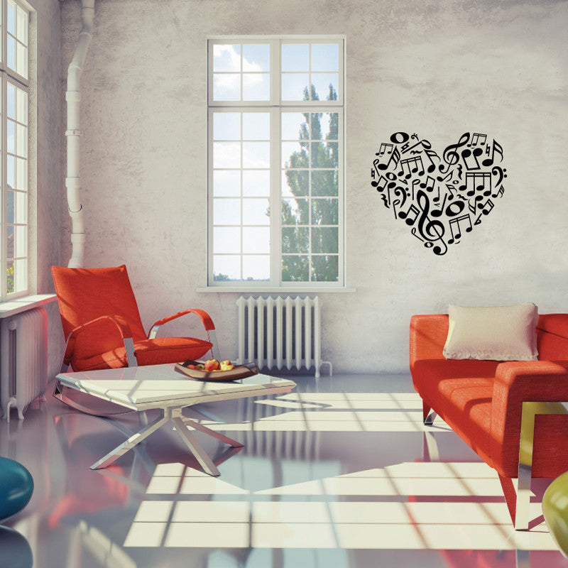 Music Notes Heart - Dana Decals