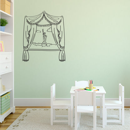 New York Window & Statue of Liberty Scene Doodle - Dana Decals
