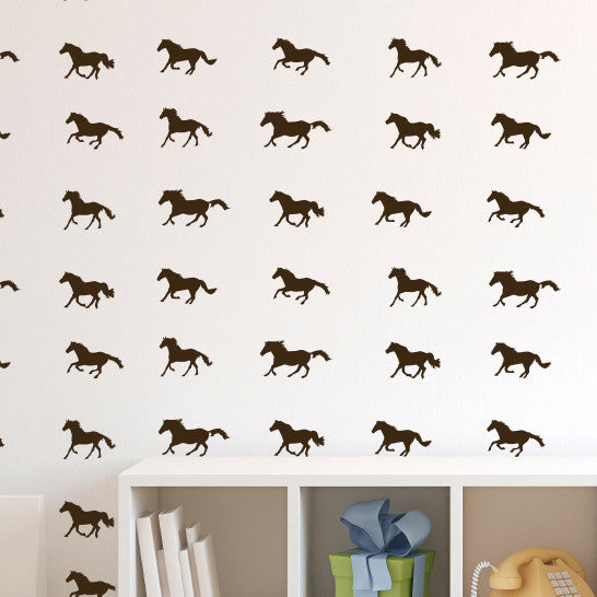 Tiny Running Horses Pattern - Dana Decals