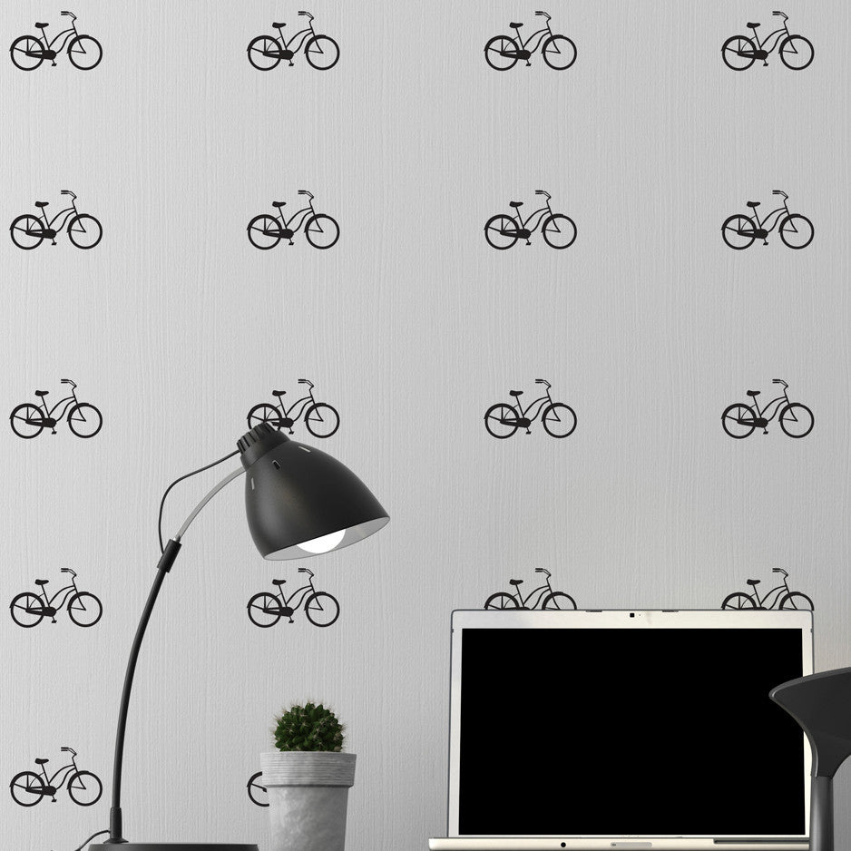 Tiny Bicycles Wall Pattern - Dana Decals