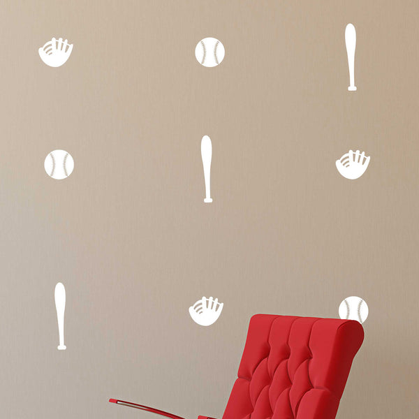 Baseball Bat Glove Icons Pattern - Dana Decals