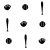 Baseball Bat Glove Icons Pattern - Dana Decals