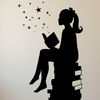 Girl Reading Books Magic Vinyl Wall Decal - Dana Decals