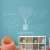 Doodled Flying Heart-Shape Balloon House - Dana Decals