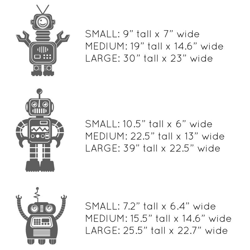 Friendly 1 Color Space Robot Collection - Dana Decals