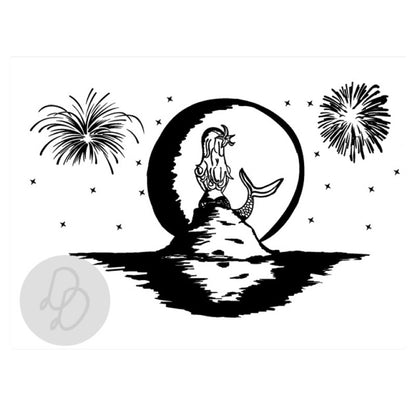 Doodled Mermaid Scene - Dana Decals