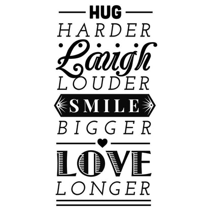 Hug Laugh Smile Love Quote - Dana Decals